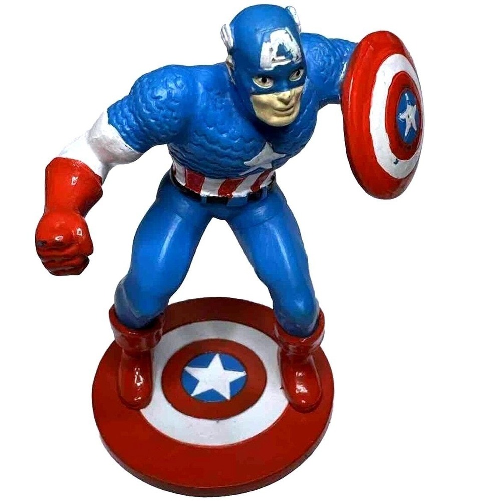 4 inches 1991 Marvel Captain America Action Figure Toy Statue With Shield